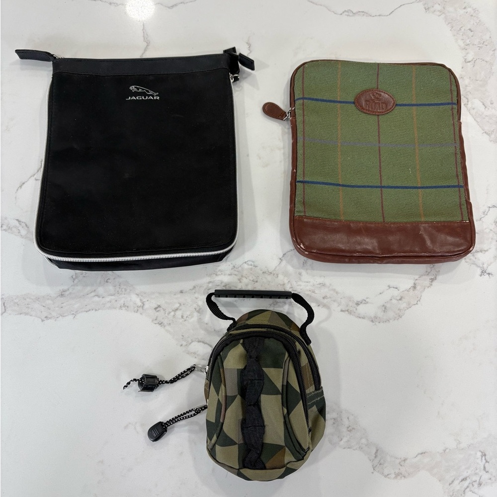 Lot of Tablet Cases & Mini Camo Print Backpack Bag